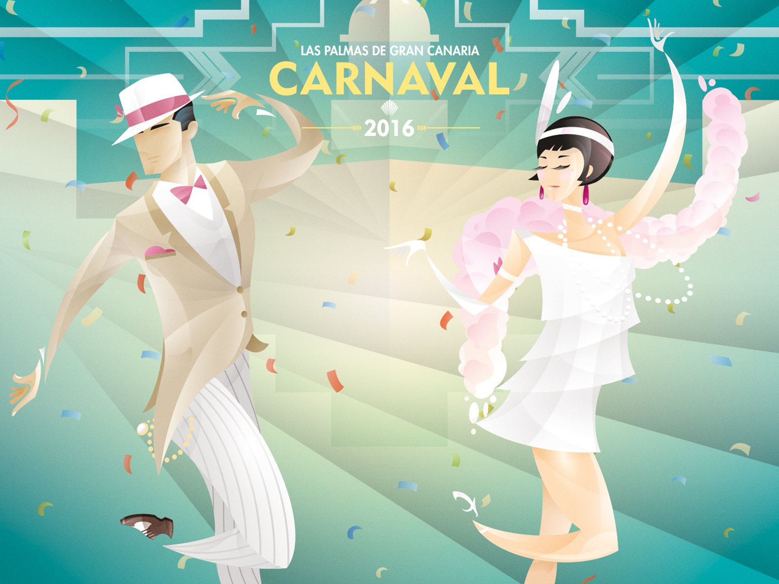 Un cartel evocador de los bailes de Los   locos años 20, obra de Waldemar Diseño y   Comunicación, será la imagen del Carnaval   2016 de Las Palmas de Gran Canaria