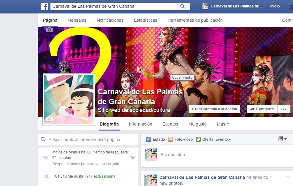 El Carnaval de Las Palmas de Gran Canaria se posiciona como líder en Facebook entre las fiestas populares en España